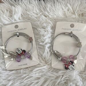 Fashion Jewelry Silver and Purple Charm Bracelet (B)